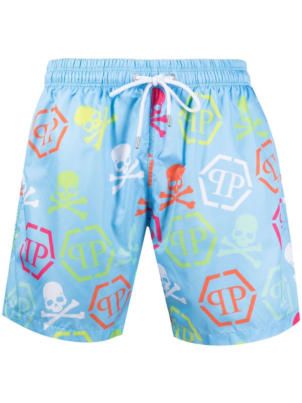 Skull-print swim shorts - Black