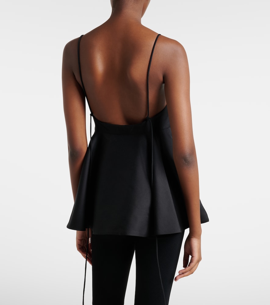 Róhe Peplum wool and silk bustier top
