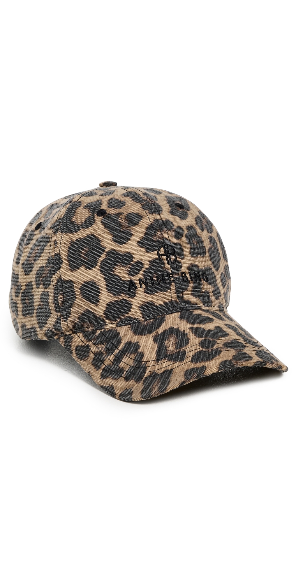 Jeremy Baseball Cap Black and Brown Leopard One Size