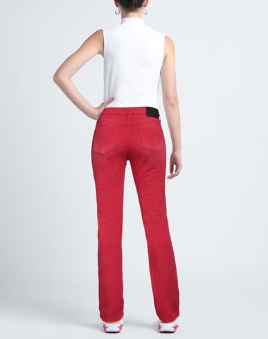 Woman Jeans Red Size 27 Cotton, Elastane