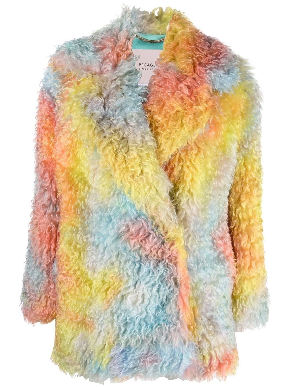 Tie-dye faux-shearling coat - Yellow