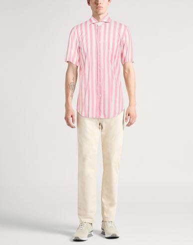 Man Shirt Pink Size 16 Cotton, Elastane