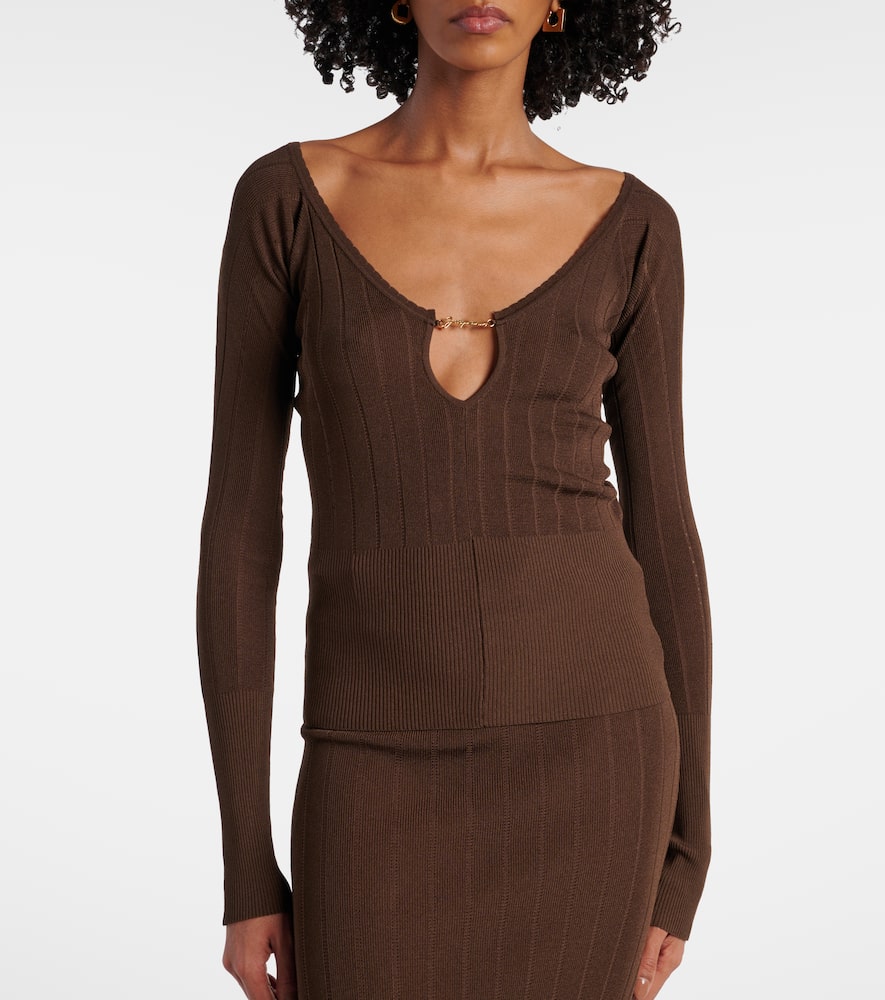 Pralù logo ribbed-knit top