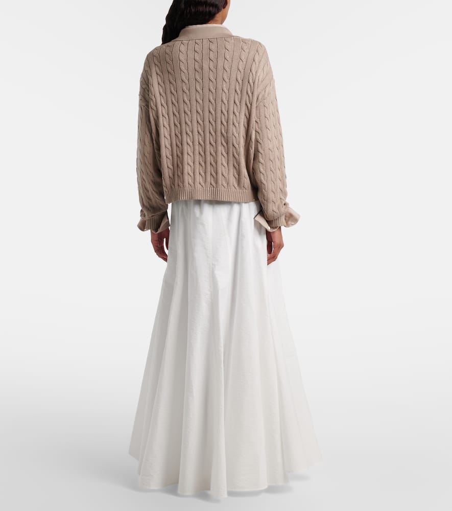 Cotton-blend maxi skirt
