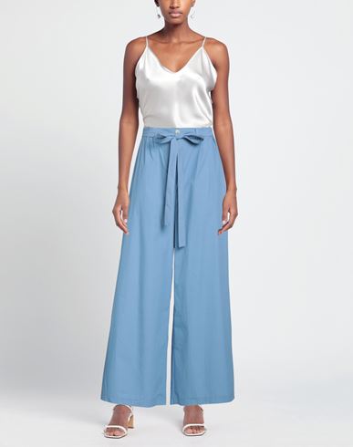 Woman Pants Azure Size M Cotton