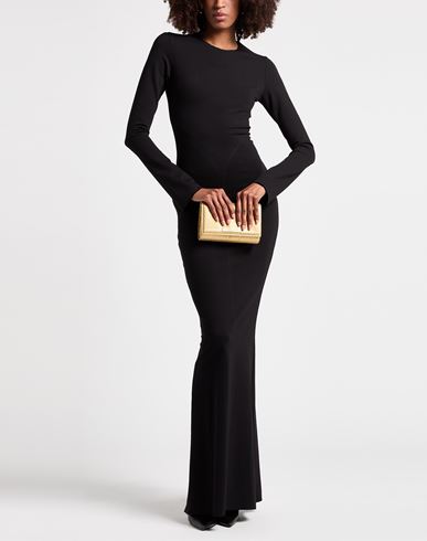 Woman Maxi dress Black Size L Viscose, Nylon, Elastane