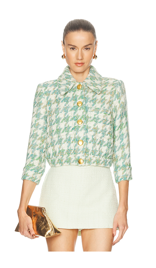 L'AGENCE Jia Crop 3/4 Sleeve Jacket in Sage. 0. Also