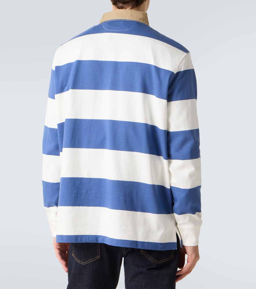 Striped cotton polo shirt