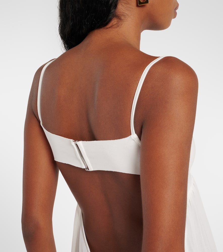 Peplo jersey and muslin maxi dress