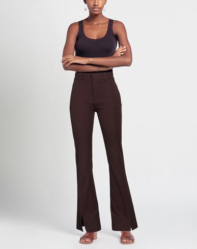 Woman Pants Chocolate brown Size 10 Cotton, Elastane