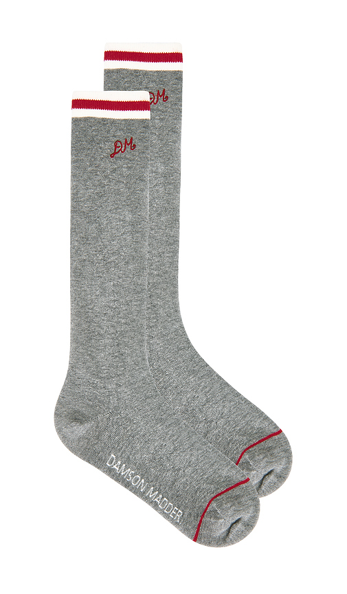 Damson Madder High Knee Sock in Grey