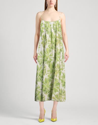 Liviana Conti Woman Midi dress Light green Size 4 Cotton, Elastane