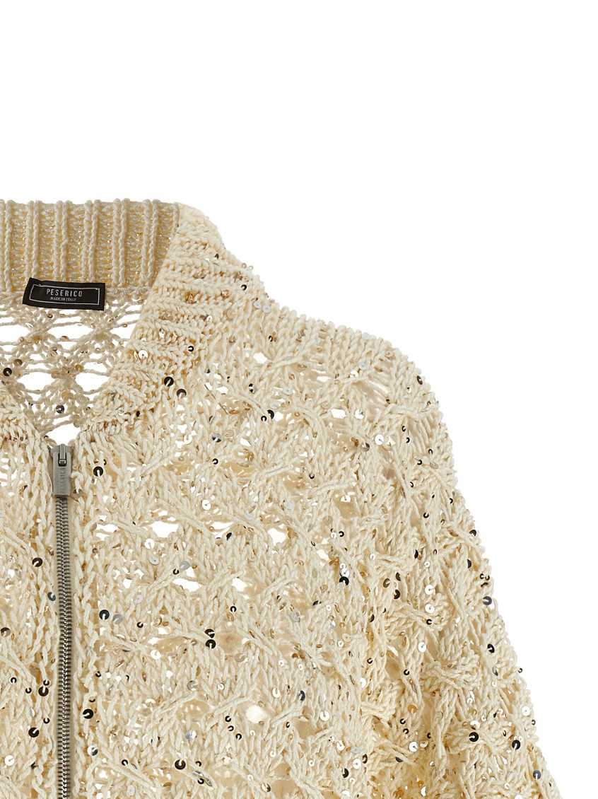 Sequin Mesh Cardigan