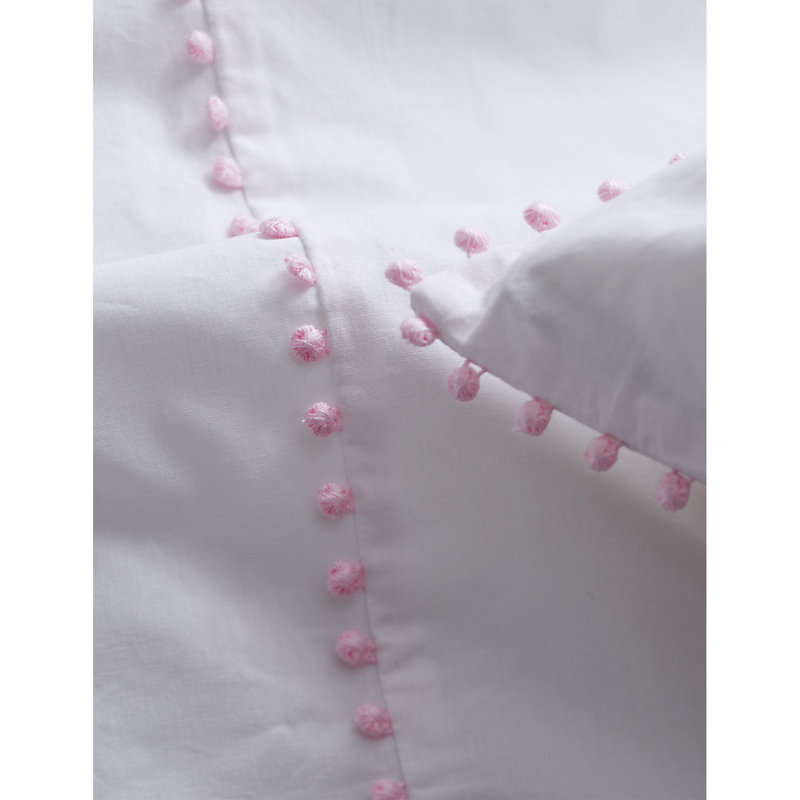 WhitePink Avignon pom Pom-embellished cot Cotton Duvet set Cot Bed