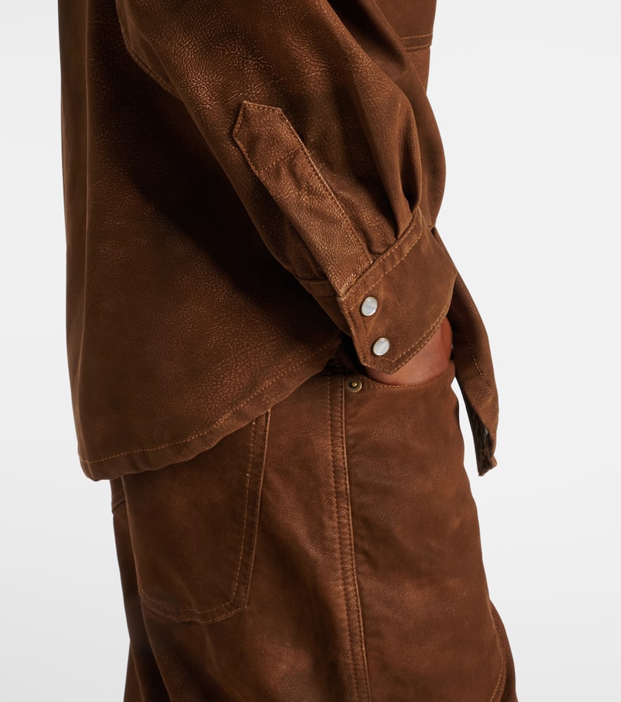 Karima faux leather overshirt