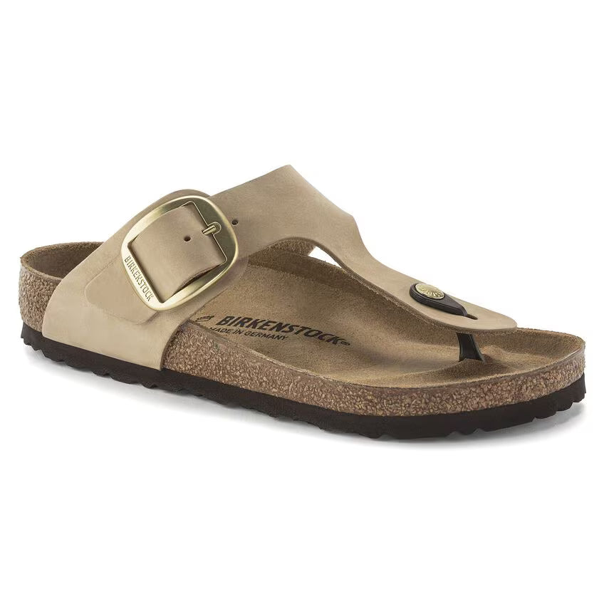 Gizeh Big Buckle Nubuck Leather Sandcastle