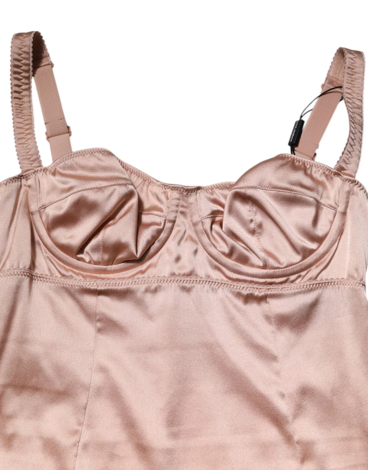 Silk Satin Bustier Dress — Pink