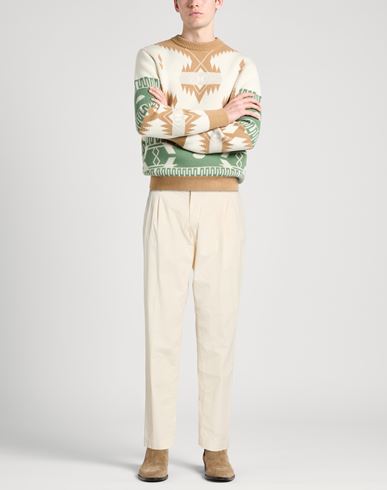 Man Pants Cream Size 32 Cotton, Elastane