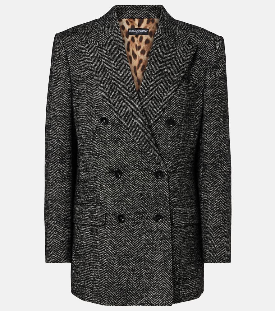 Double-breasted wool-blend jacket