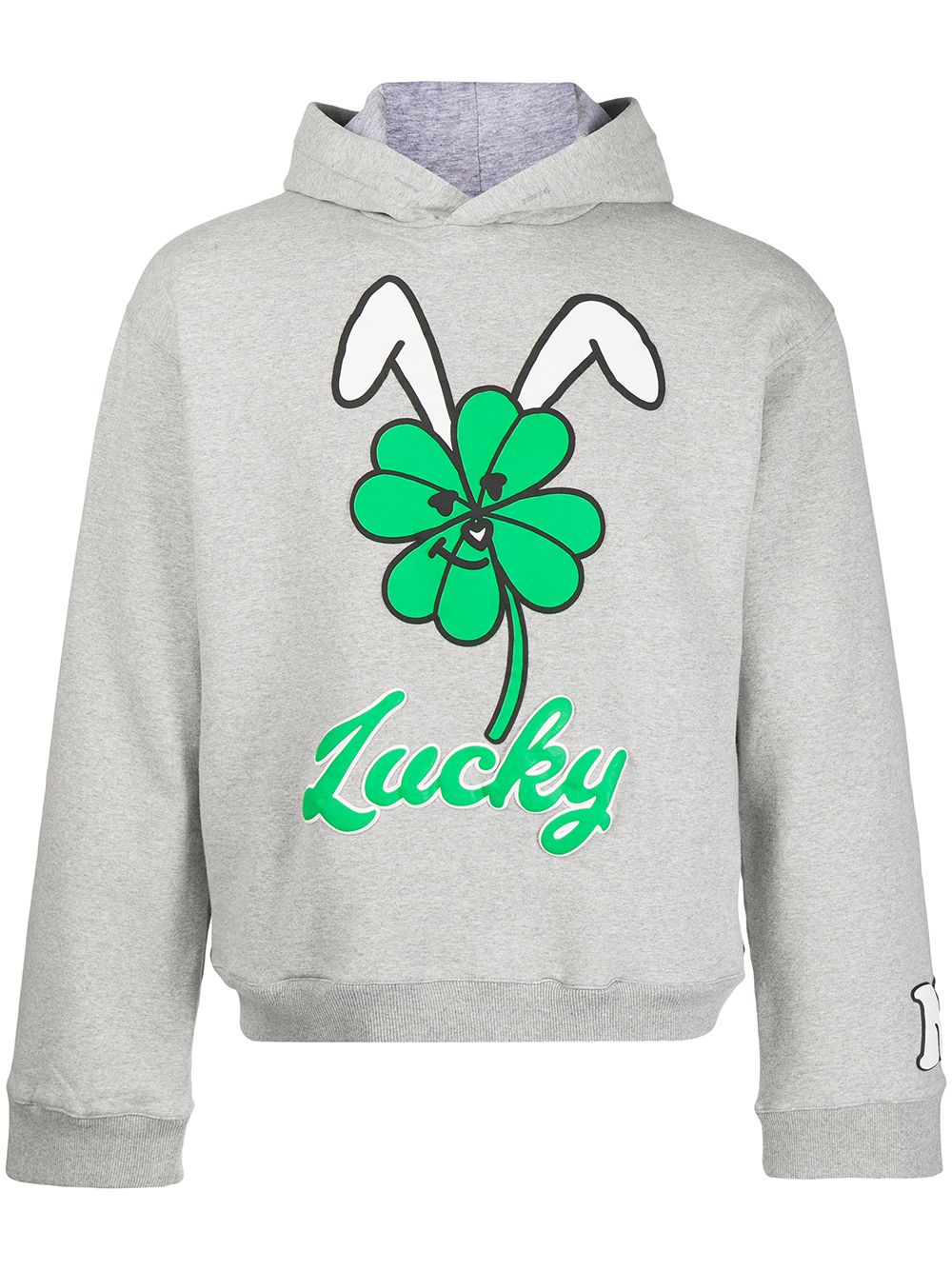 Graphic-print pullover hoodie - Grey