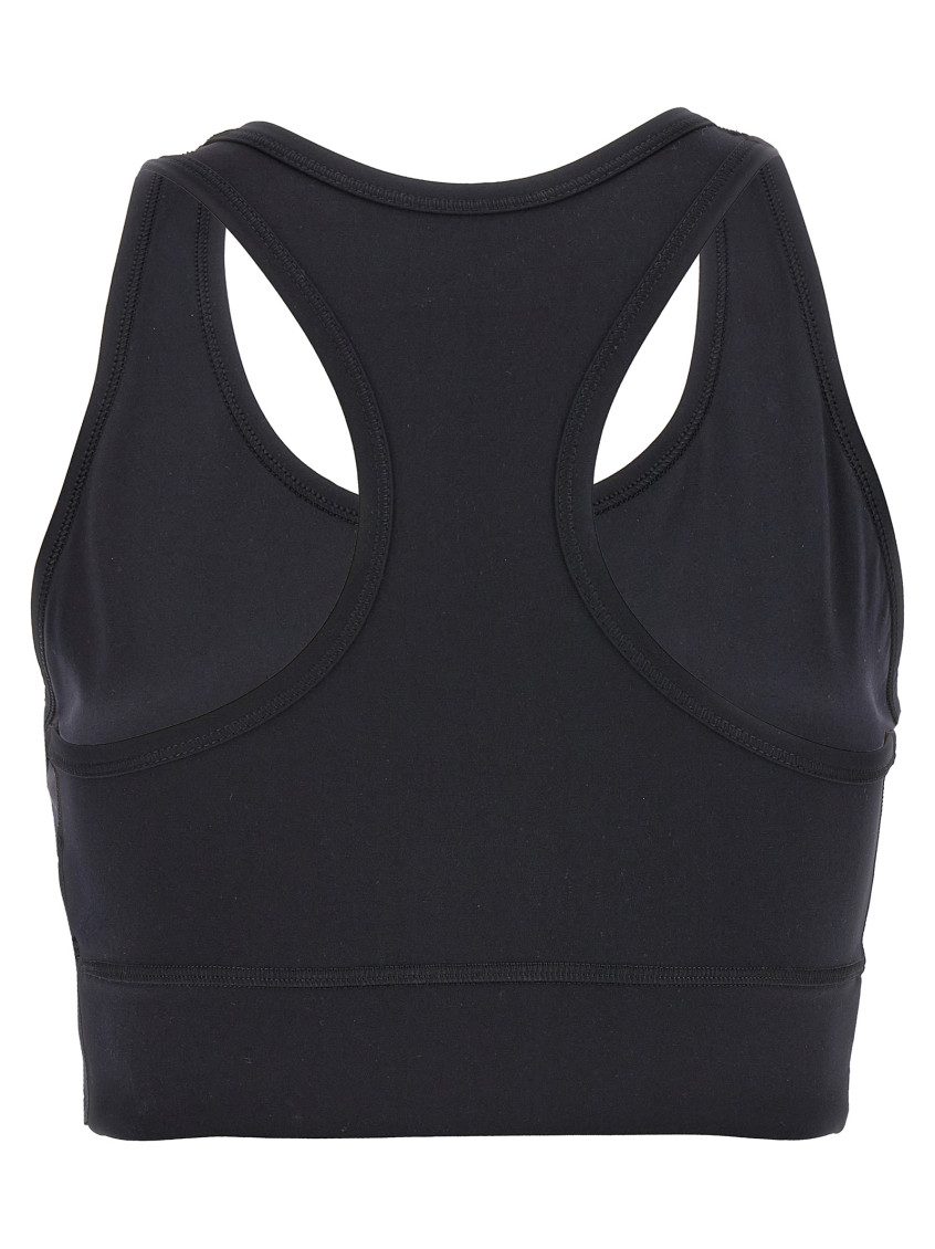 Black Stretch Nylon Crop-top