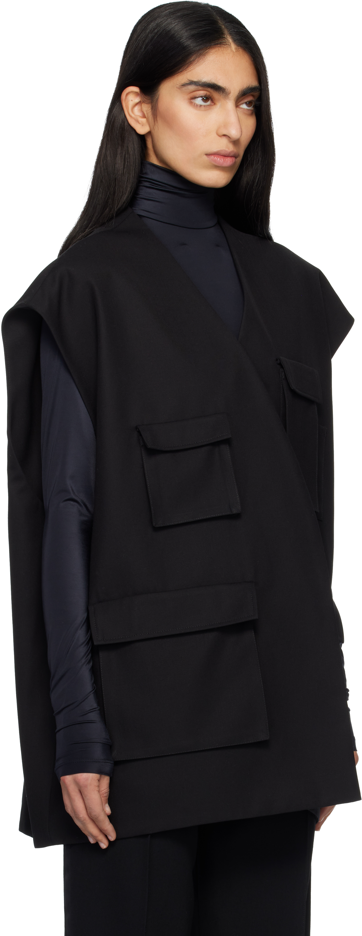 Black Utilitary Tailoring Vest