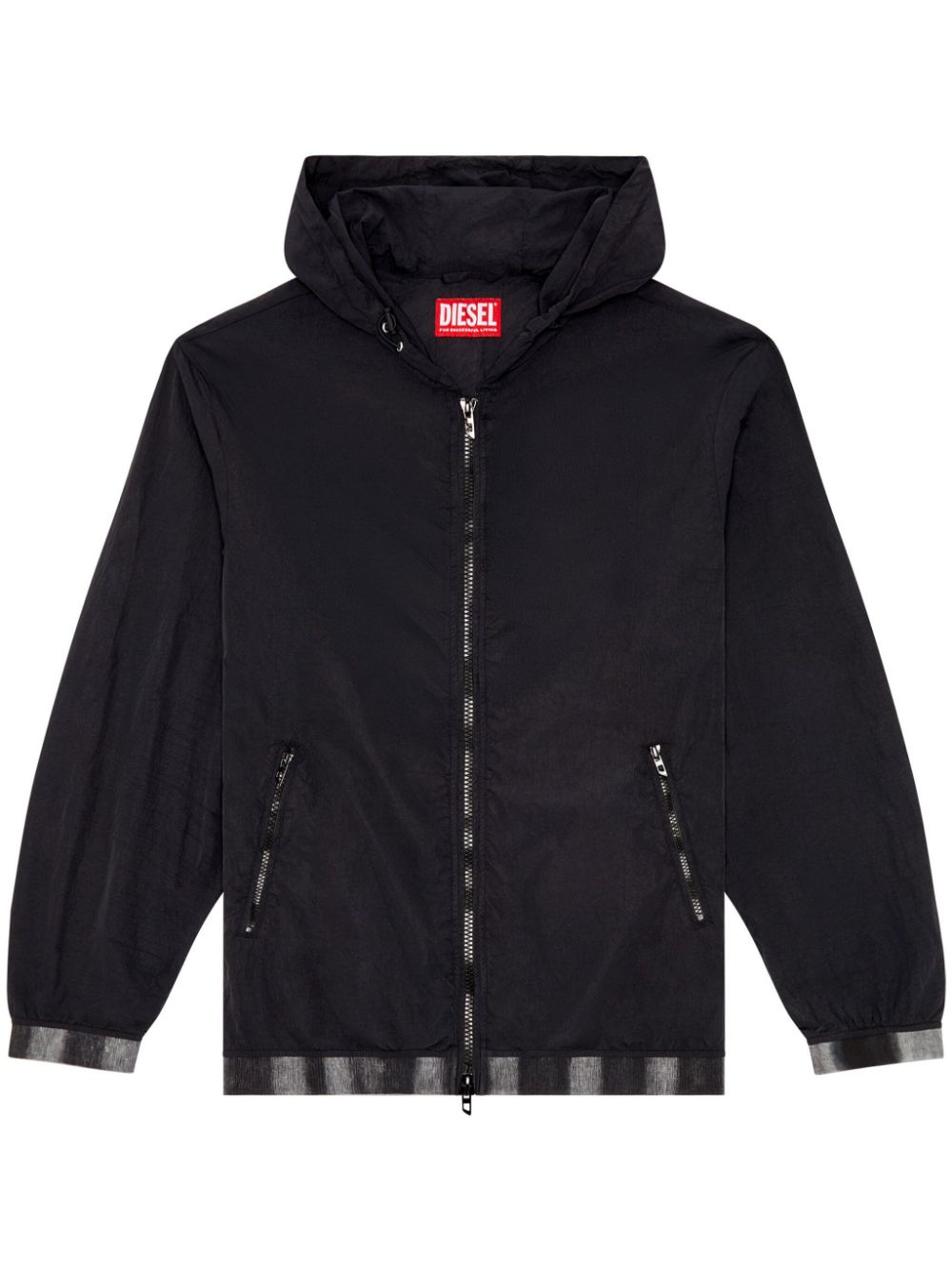 J-Post recycled zip-up hooded jacket - Black