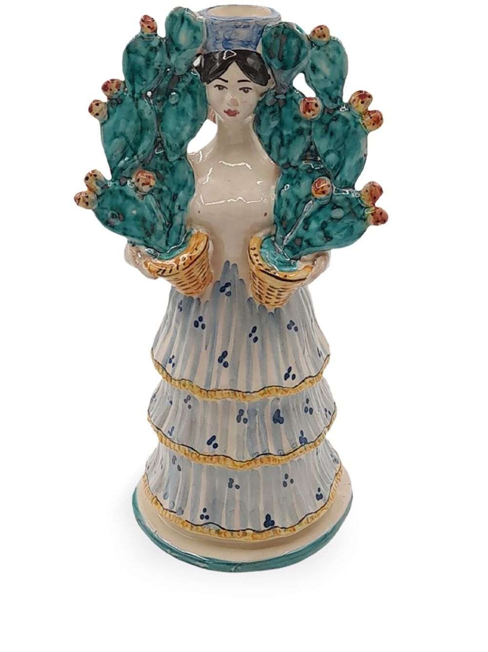 Cactus Woman porcelain candle holder - Multicolour