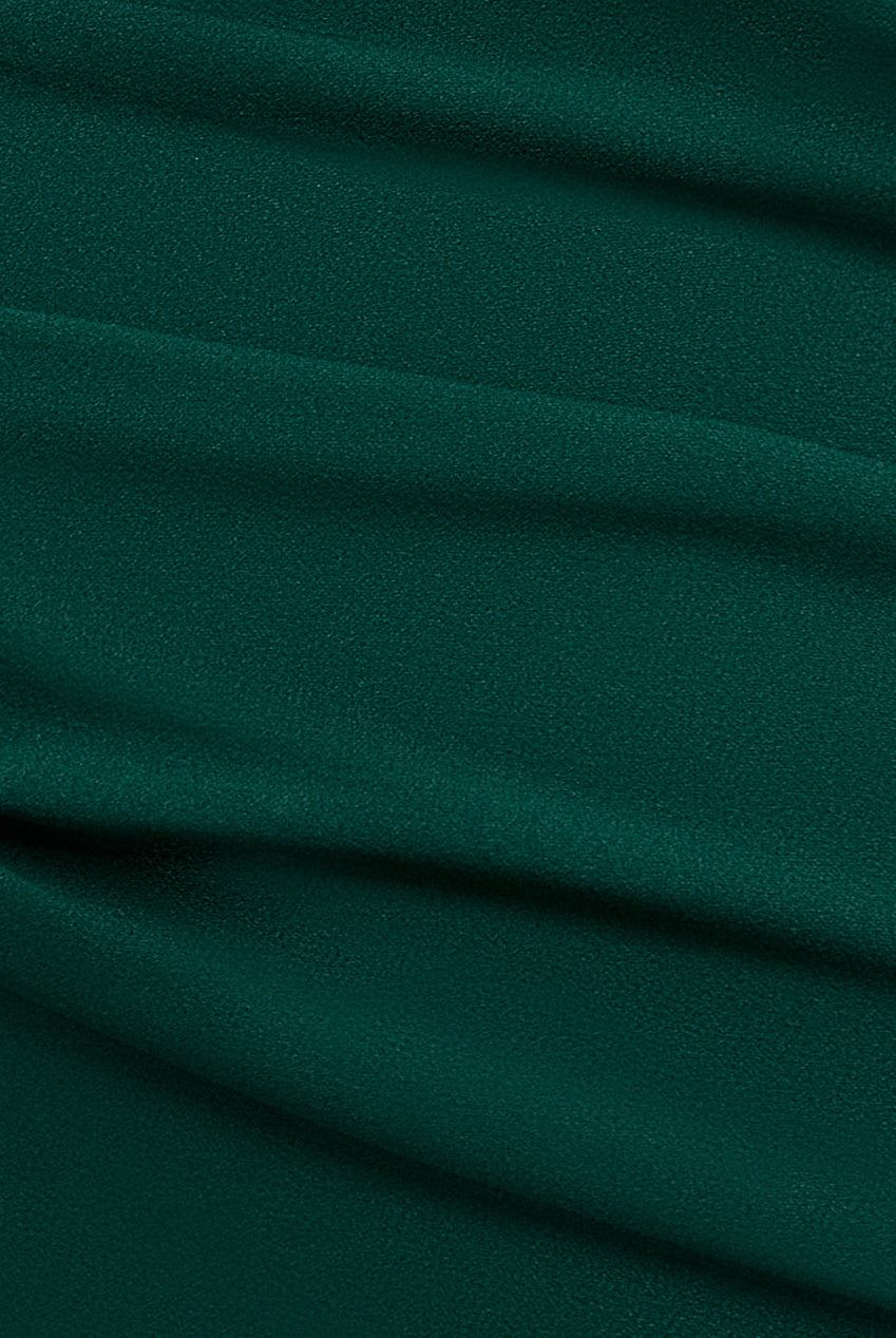 Goddiva Plus Bardot Pleated Midi Dress - Emerald Green