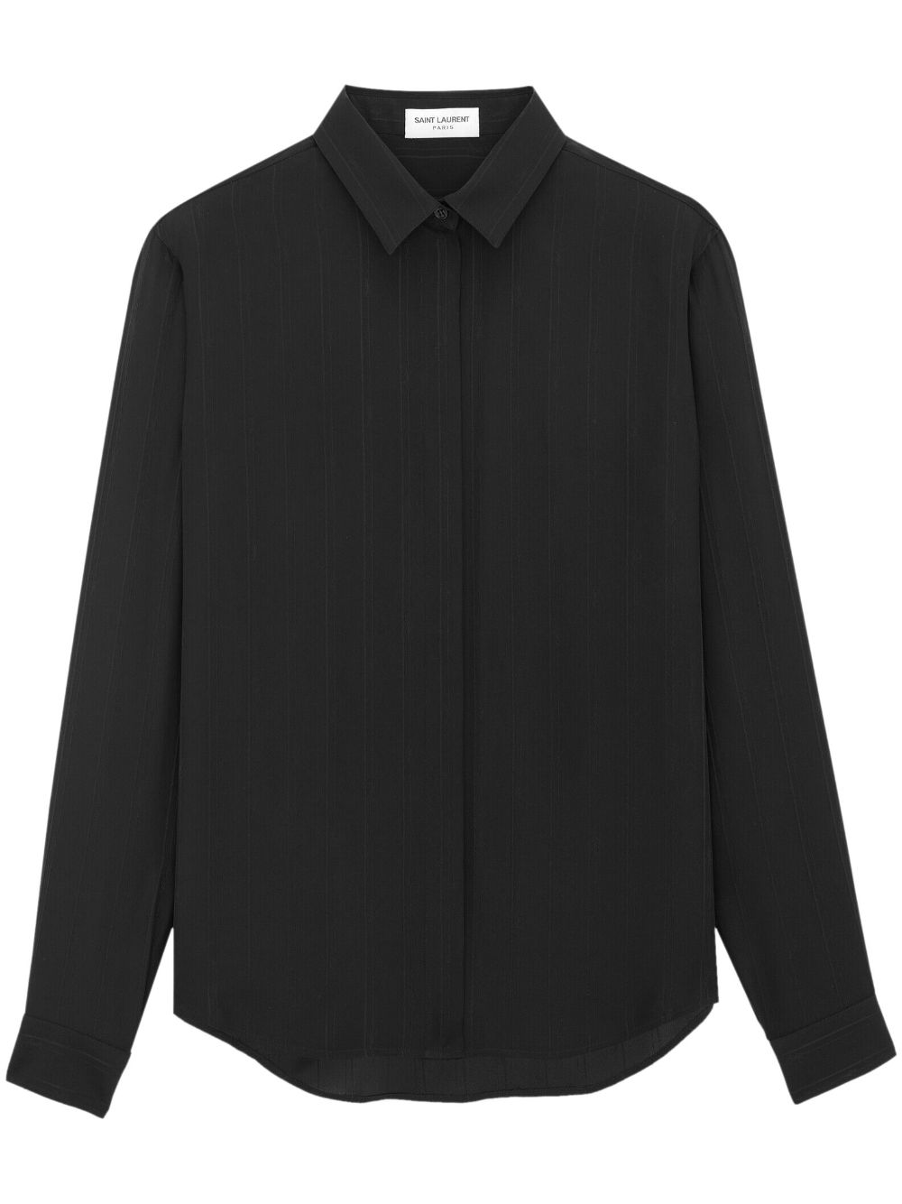 Striped button-up silk shirt - Black