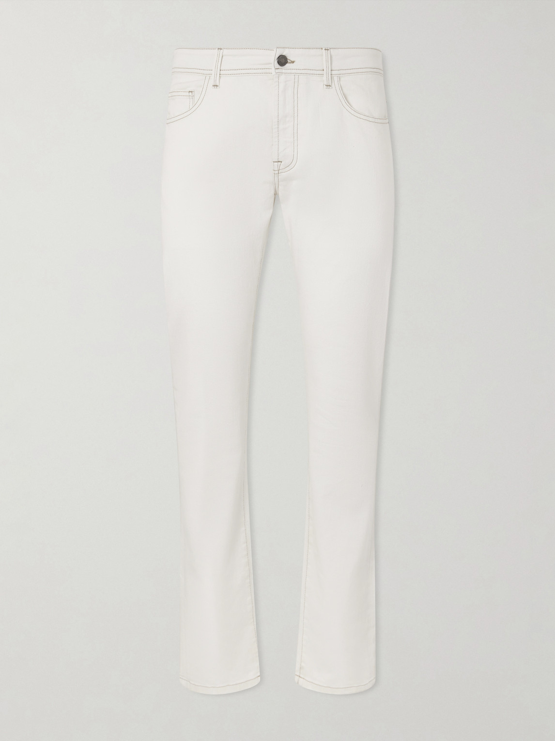Slim-Fit Straight-Leg Jeans - Men - White