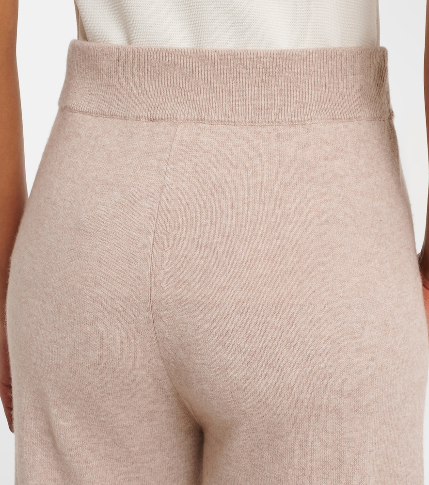 Cotton and cashmere wide-leg pants