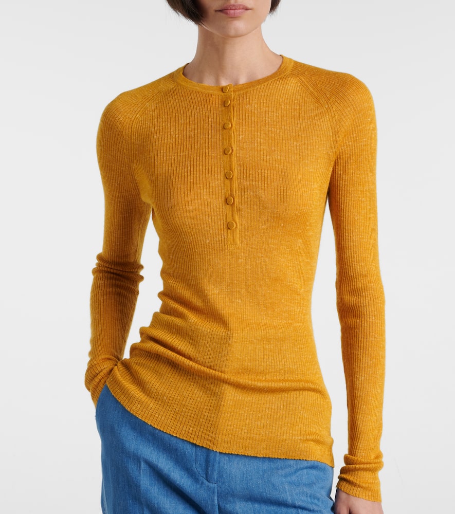 Anges cashmere, silk, and hemp Henley shirt