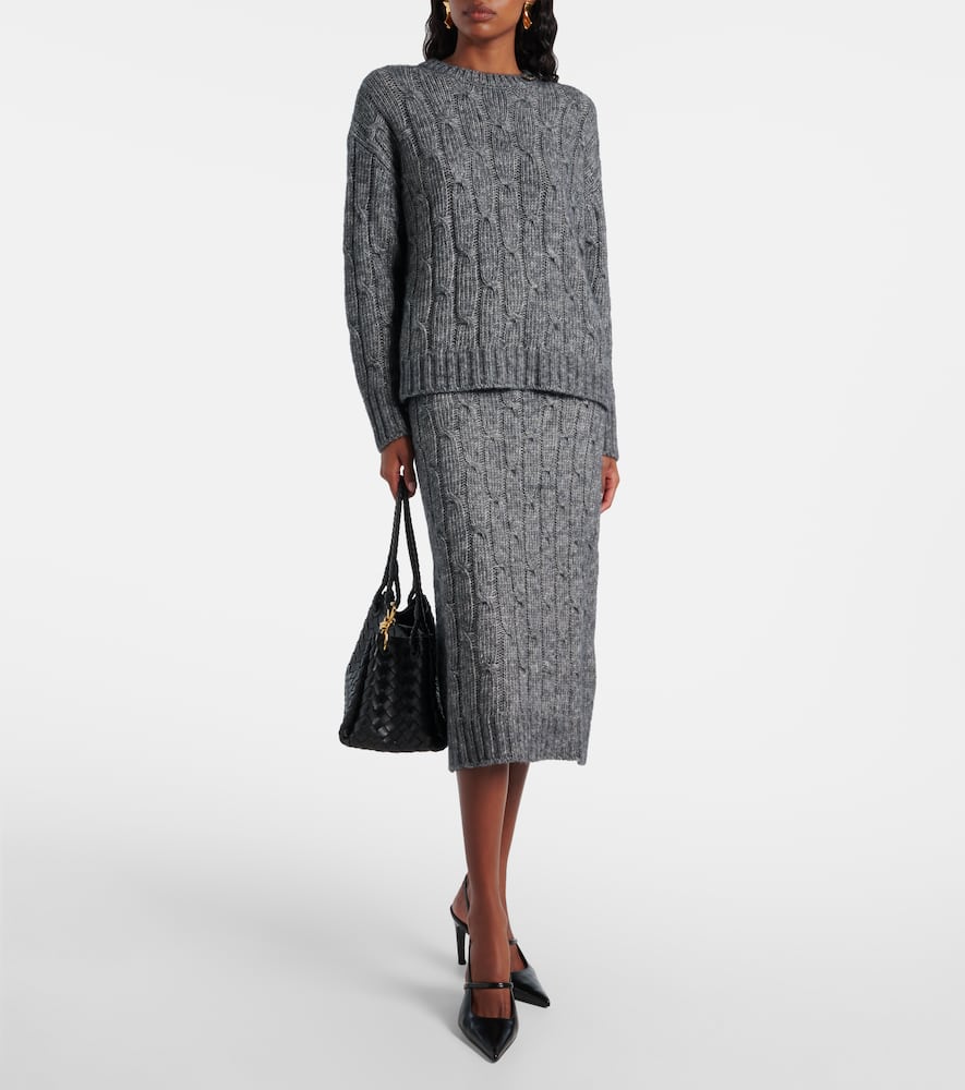 Otello cotton and wool-blend midi skirt