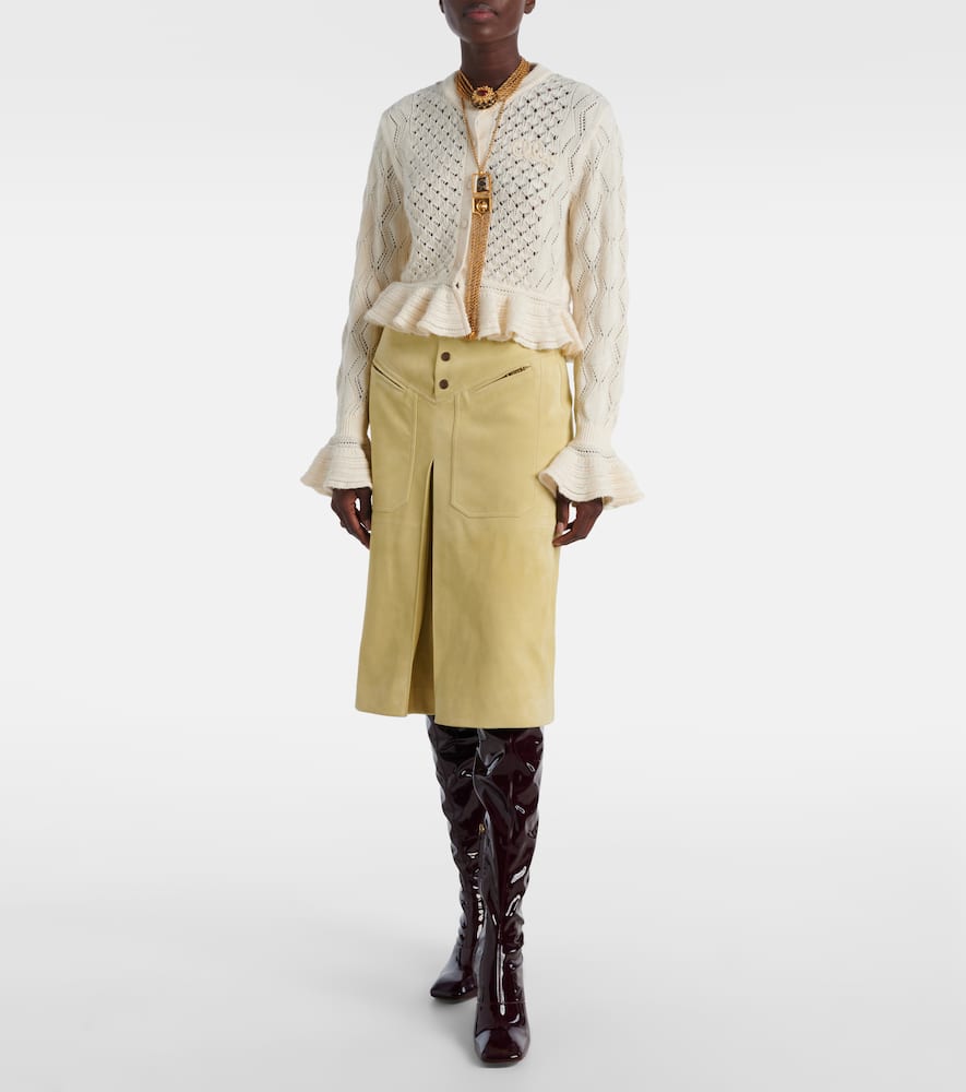 Chloé Suede midi skirt