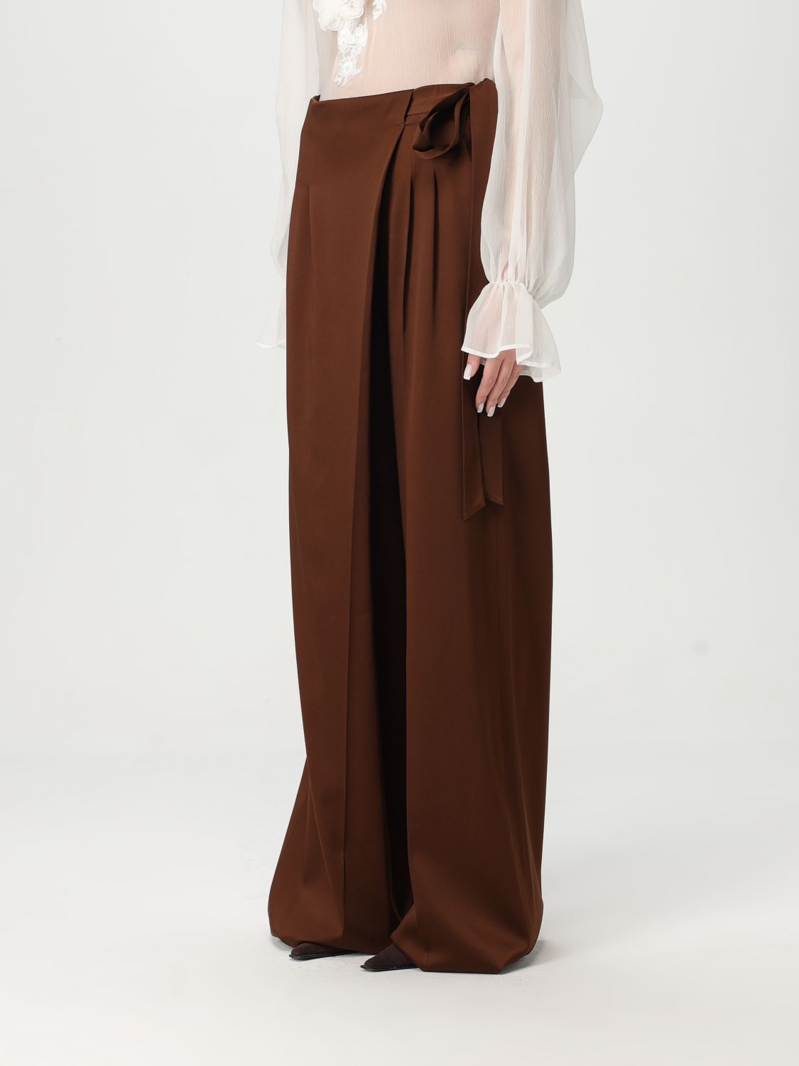 Tied-waist trousers - Brown