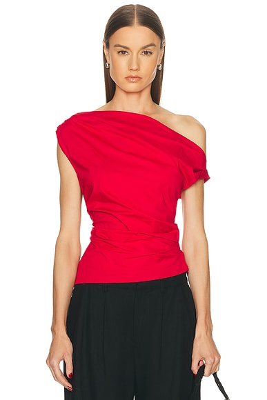Staud Phare Top in Cherry - Red. 0 also , 4