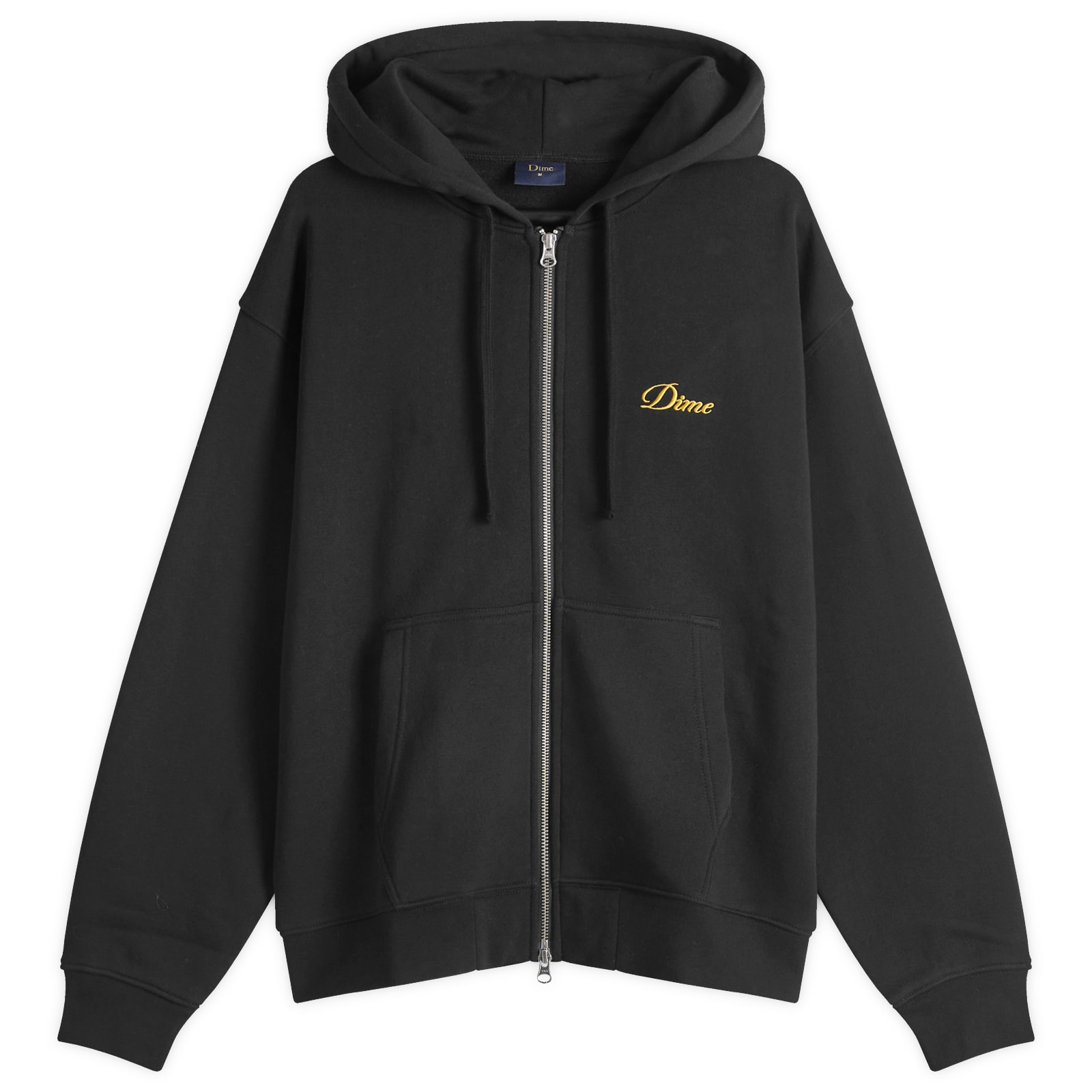 Men's Cursive Small Logo Zip-Hoodie in Black