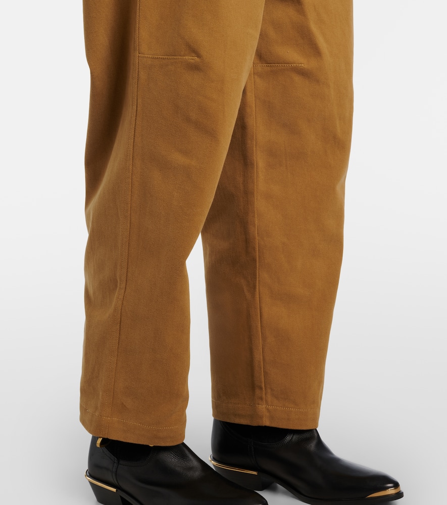 Opalyna cotton twill wide-leg pants