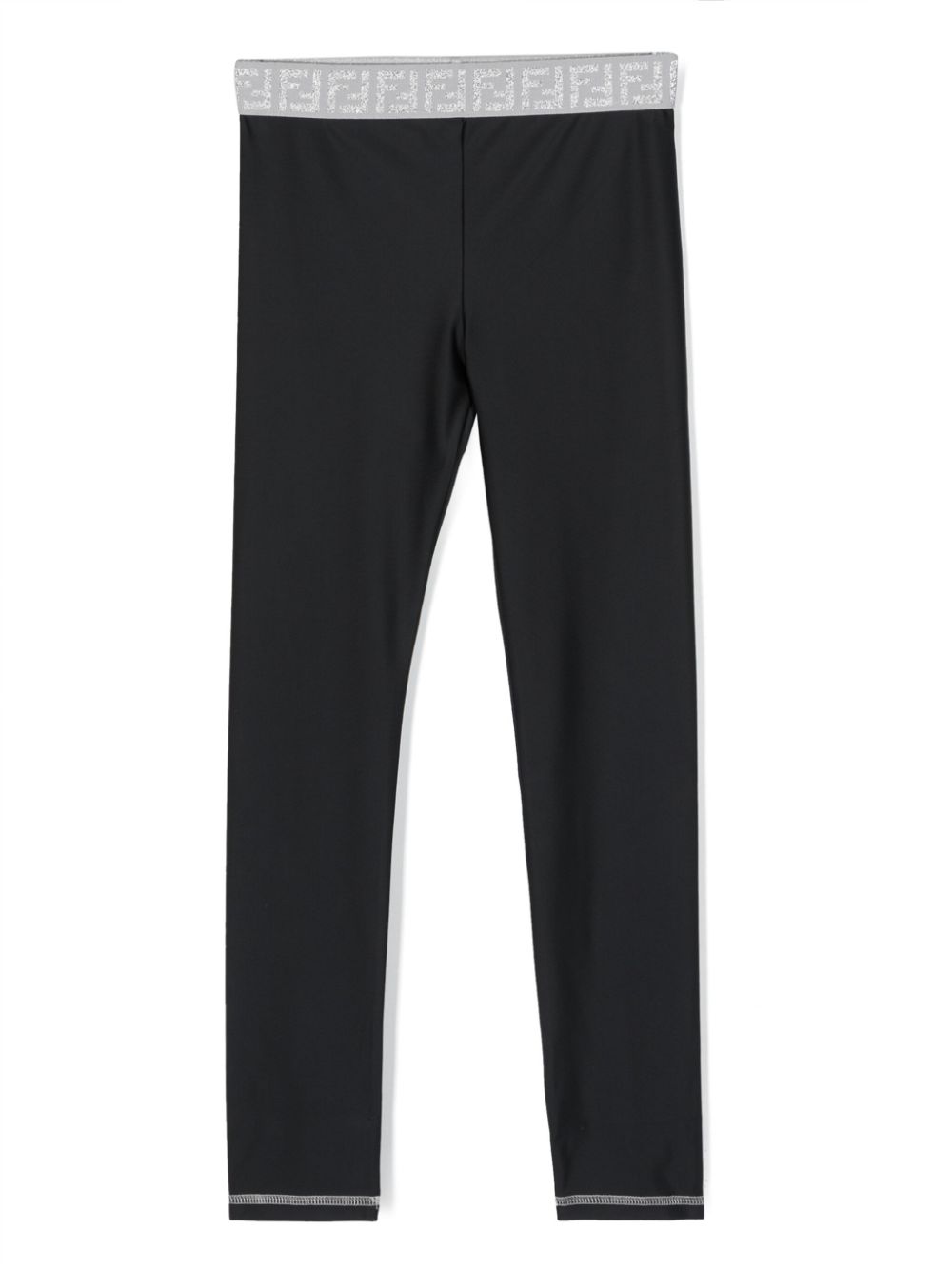 Logo-waist leggings - Black