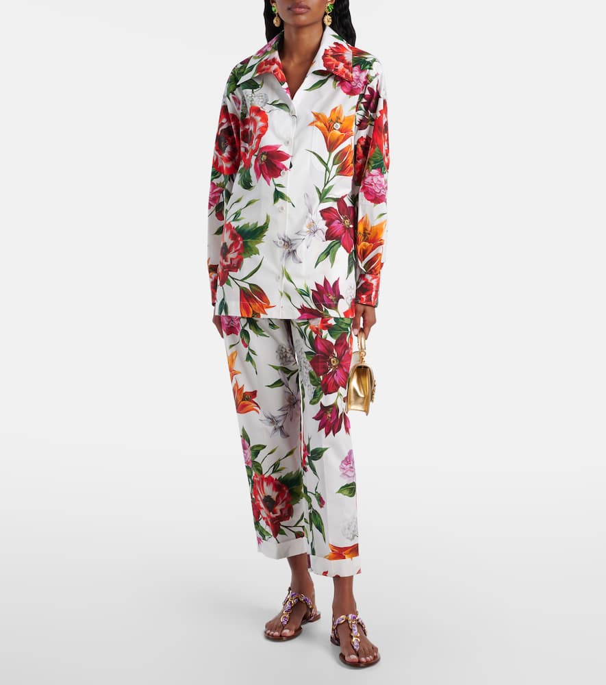 Floral oversized cotton shirt