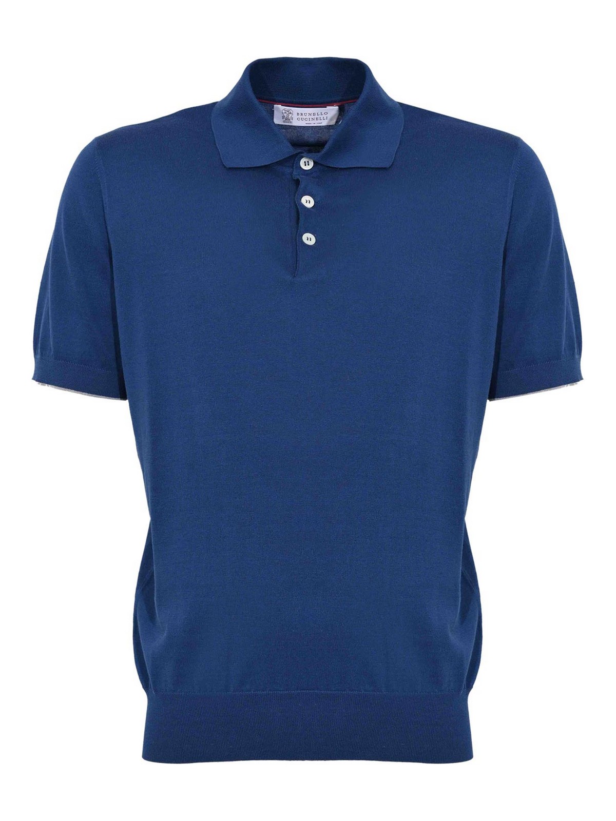 Air Force/Grey Cotton Polo Shirt