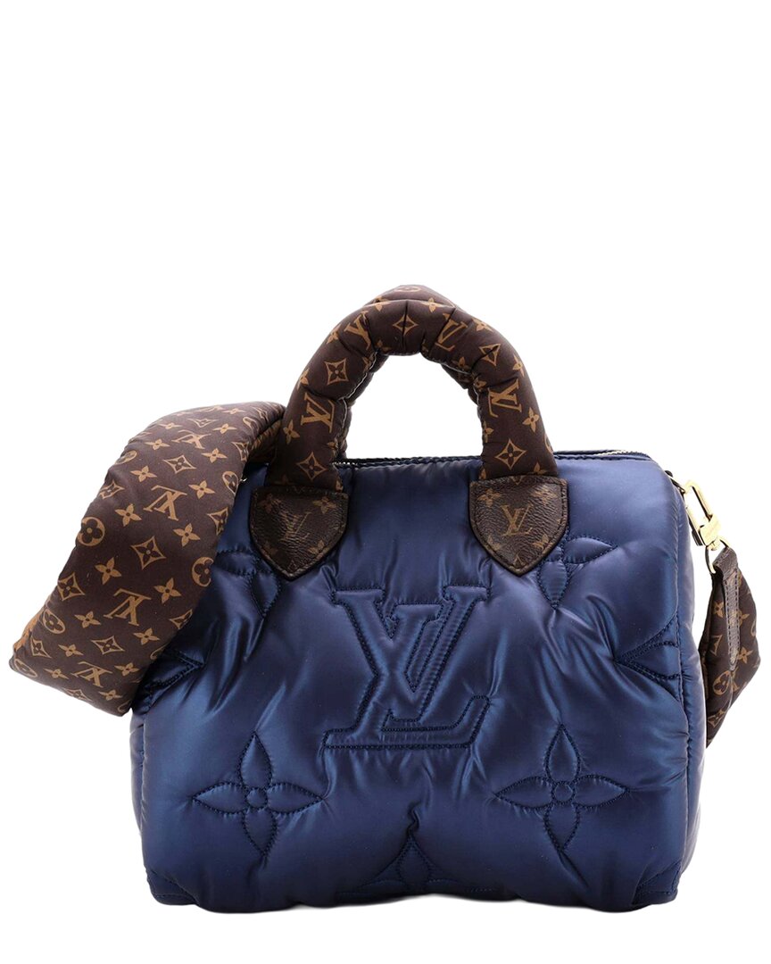 Blue Monogram Quilted Econyl Nylon Speedy Bandouliere 25  (Authentic Pre-Loved)