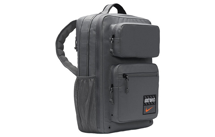 Large Capacity Training Sports Zipper  Fabric Schoolbag Backpack Unisex Smoke Gray