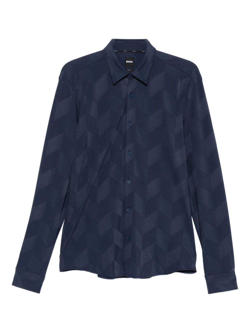 Geometric-pattern shirt - Blue