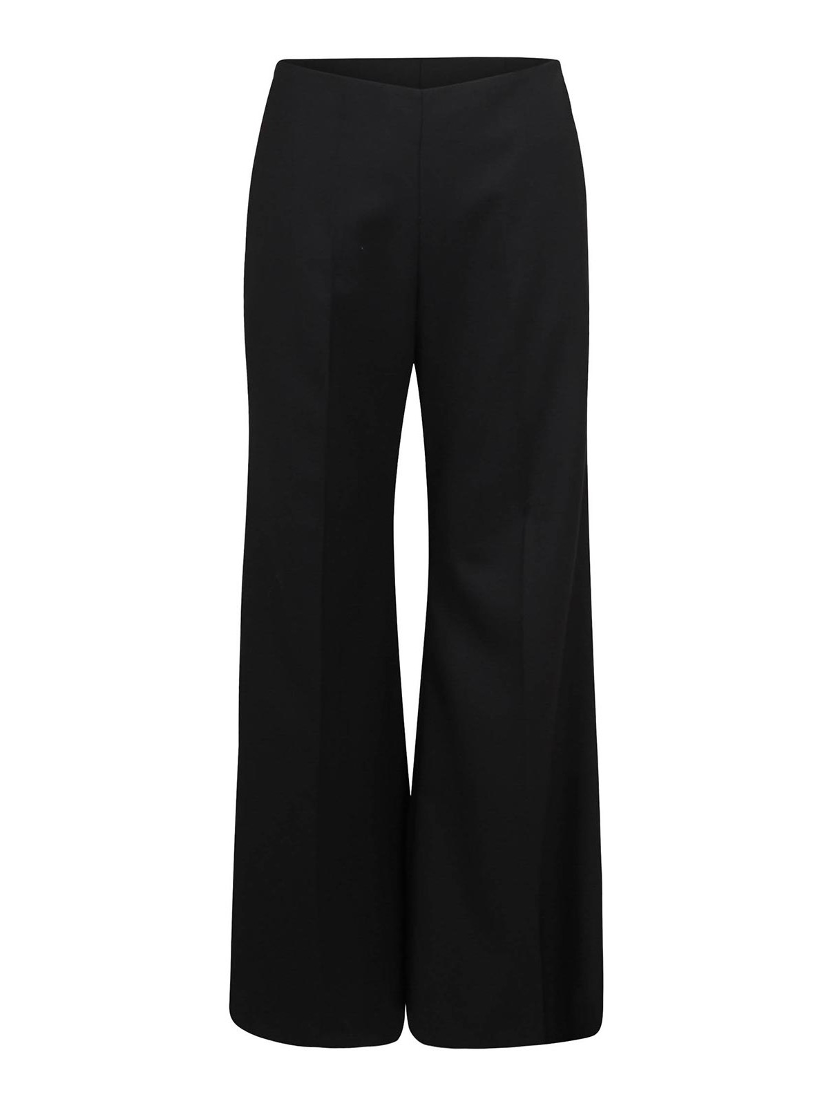 Wool gabardine flared trousers
