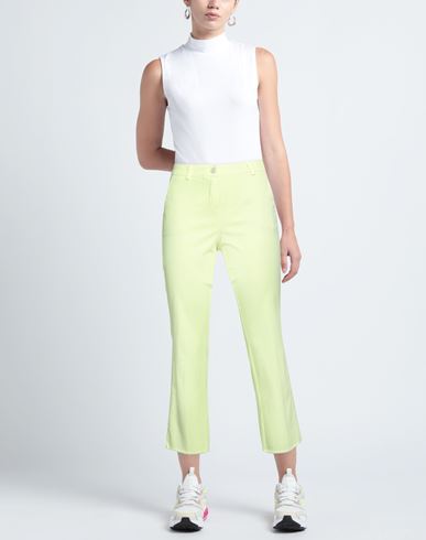 Woman Pants Yellow Size 8 Cotton, Elastane