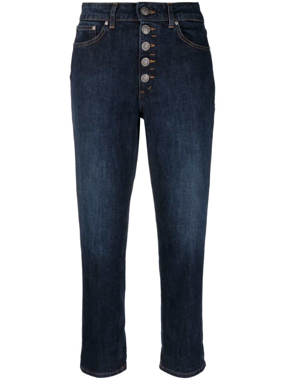 High-waisted cropped jeans - Blue
