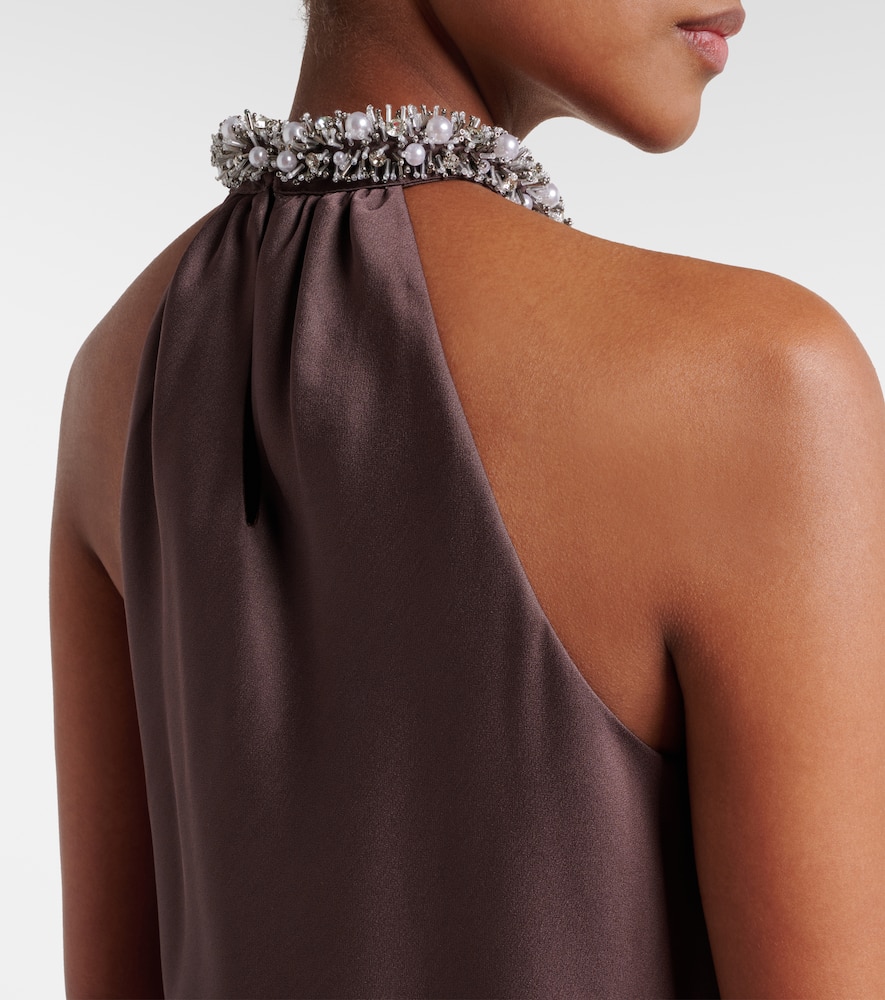 Embellished satin top