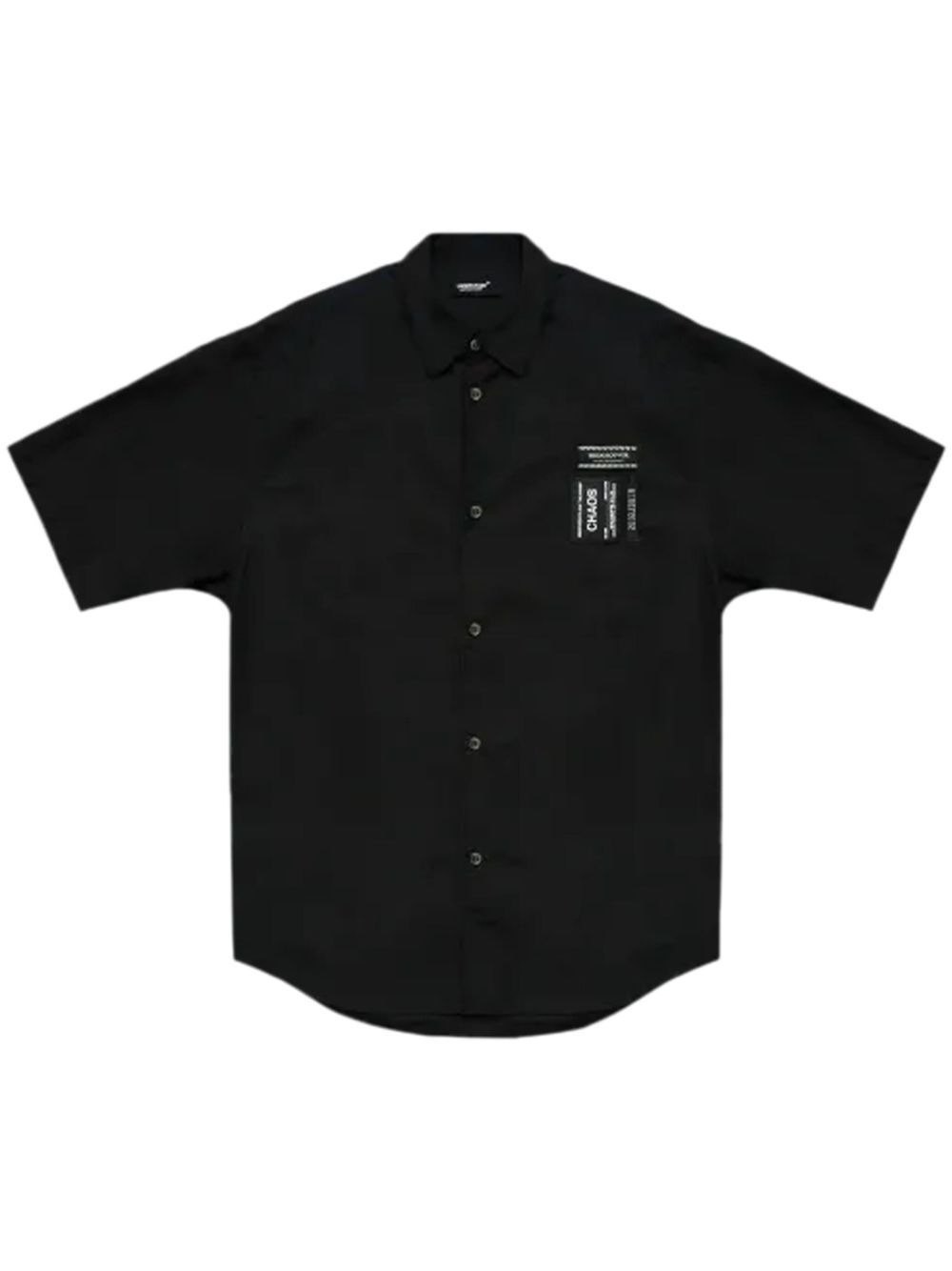 Logo-patch cotton shirt - White